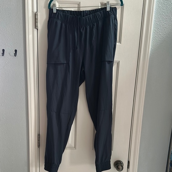 Apana Yoga Joggers Stretch Navy Blue Fitness Athletic Scrub Pants Women’s L - Picture 1 of 8